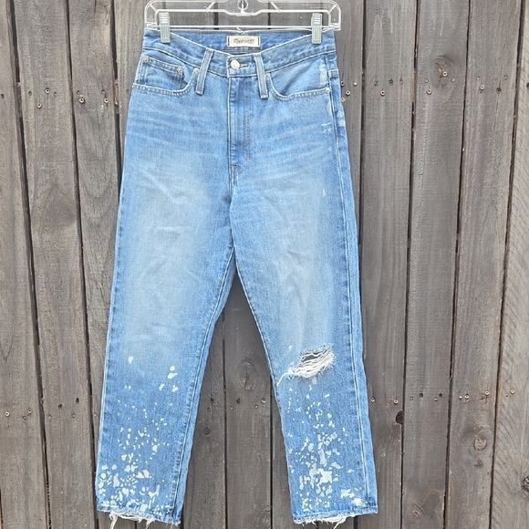 Madewell Distressed Blue Jeans Bleached Edition - Picture 1 of 7